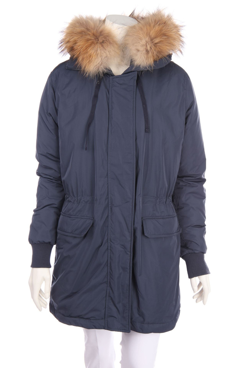 LAWRENCE GREY - Padded Coat with Real Fur Trim - L