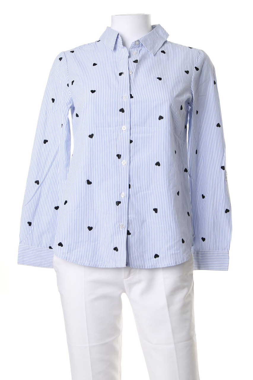 DOROTHY PERKINS - Streifen-Hemd-Bluse mit Stickereien - D 34