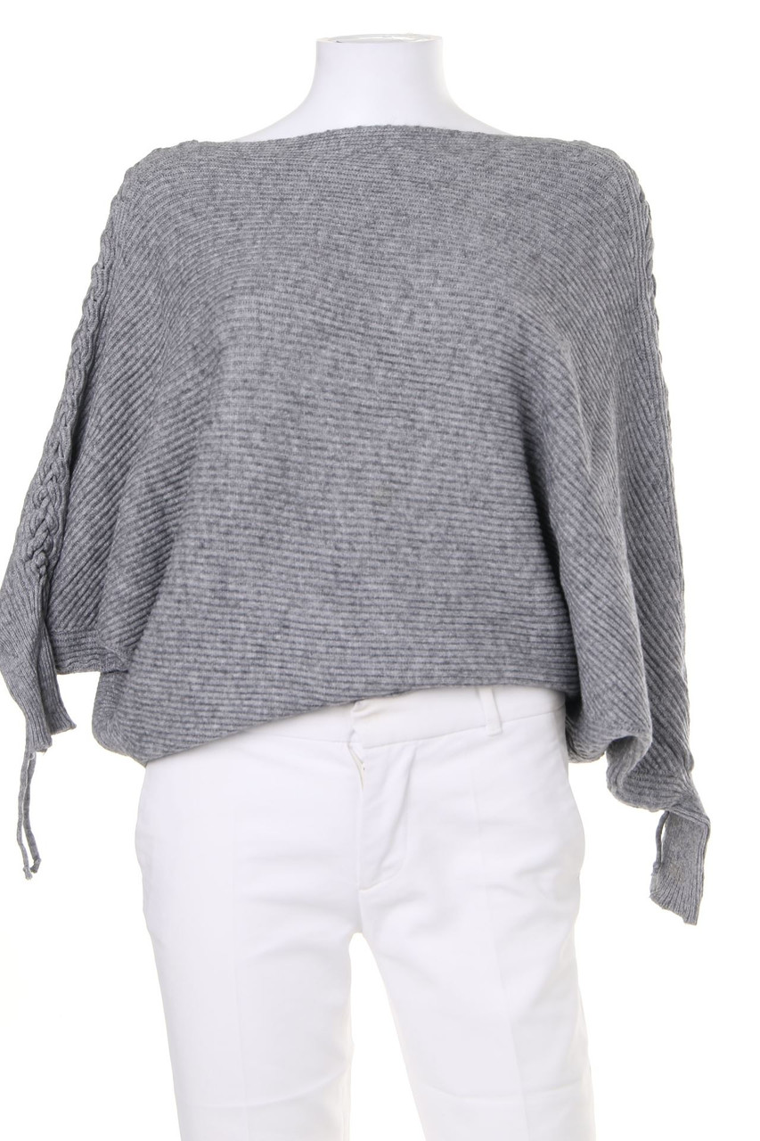AMISU - Batwing-Pullover mit Schnürung - S