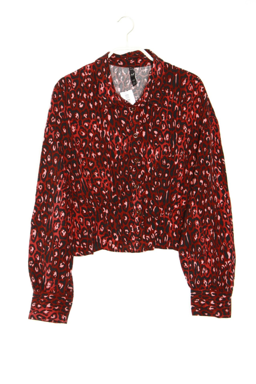 ZARA TRF - Cropped-Bluse mit Leo-Print - S