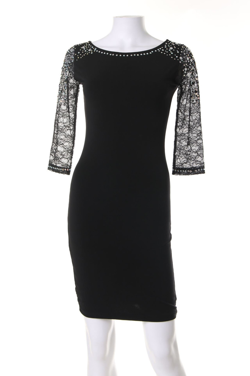 kikiriki - dress with Lace Insert with Jewelry Stones - S