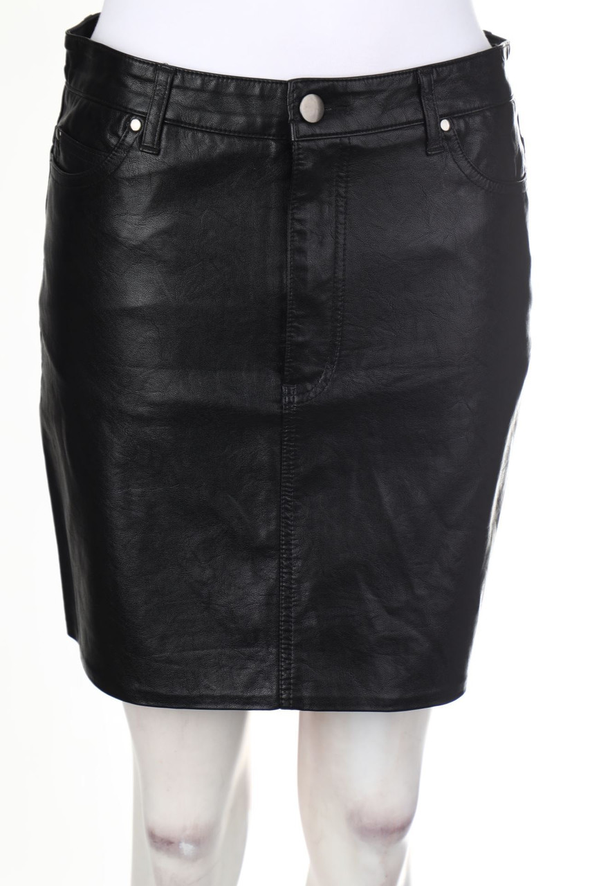 zebra - faux leather mini-skirt - M
