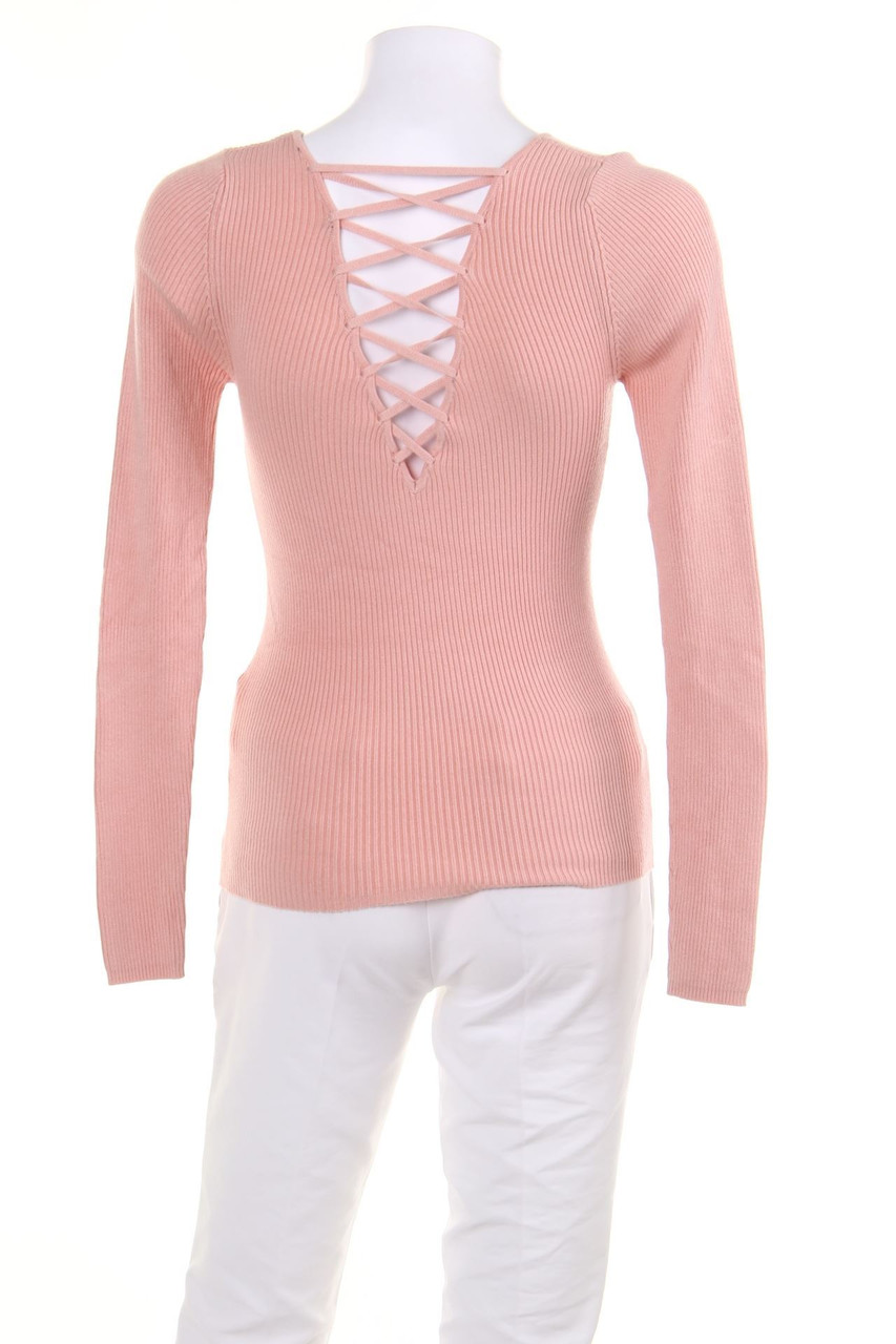 Ohne Label - Strick-Pullover mit Schnürung - XS