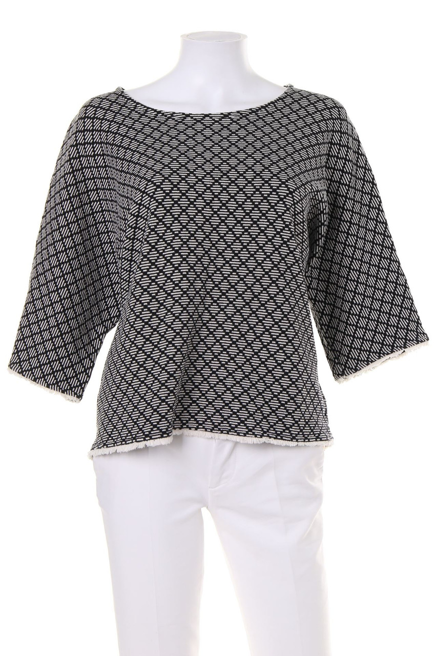 Massimo Dutti - 3/4-Arm-Shirt mit geometrischem Muster - S