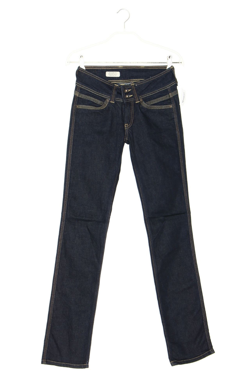 Pepe Jeans London - Dark Denim Straight Cut Jeans mit Logo-Patch - W25