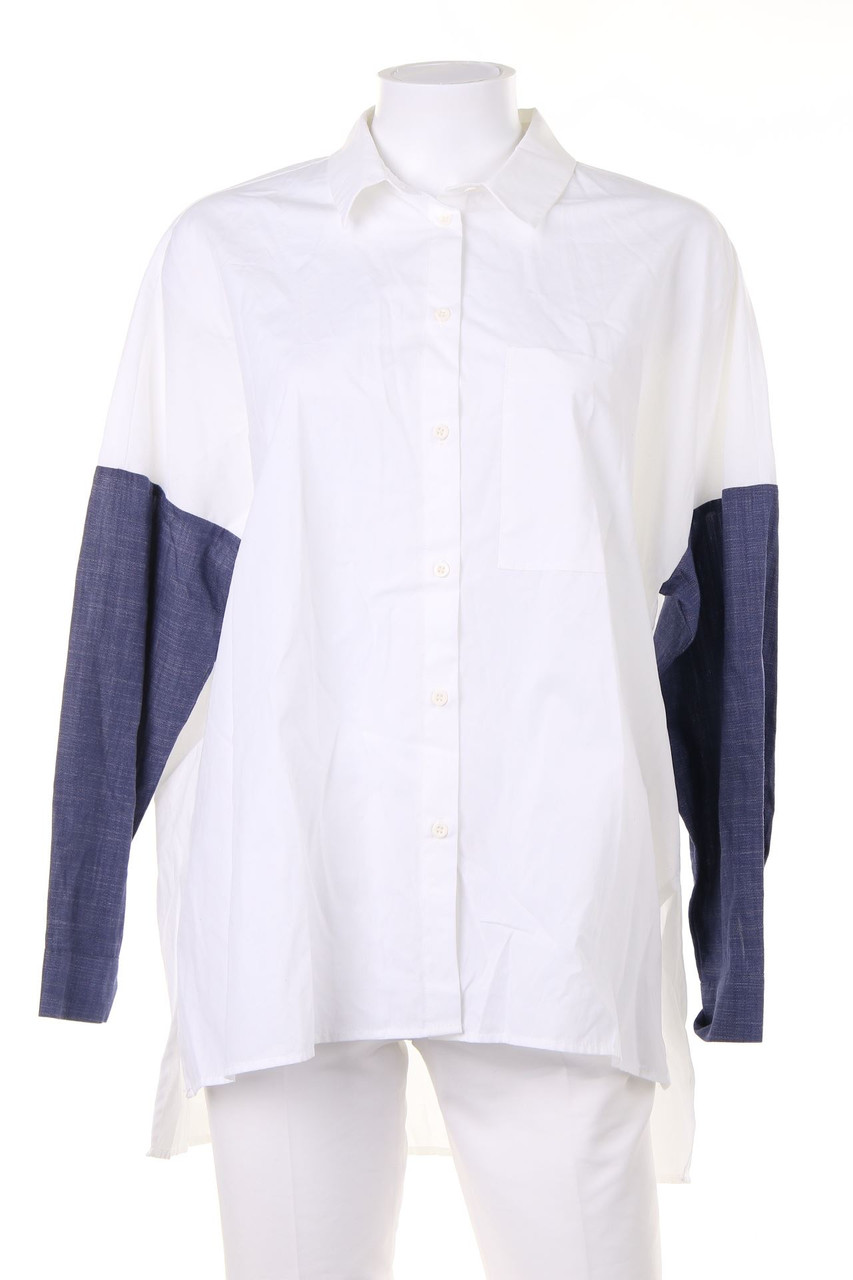 ZARA - Bluse aus Baumwolle mit aufgesetzten Taschen - S