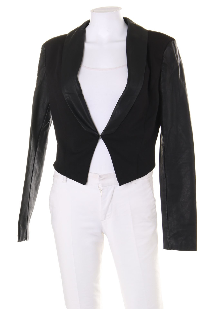 flame - Blazer mit Kunstleder-Details - S