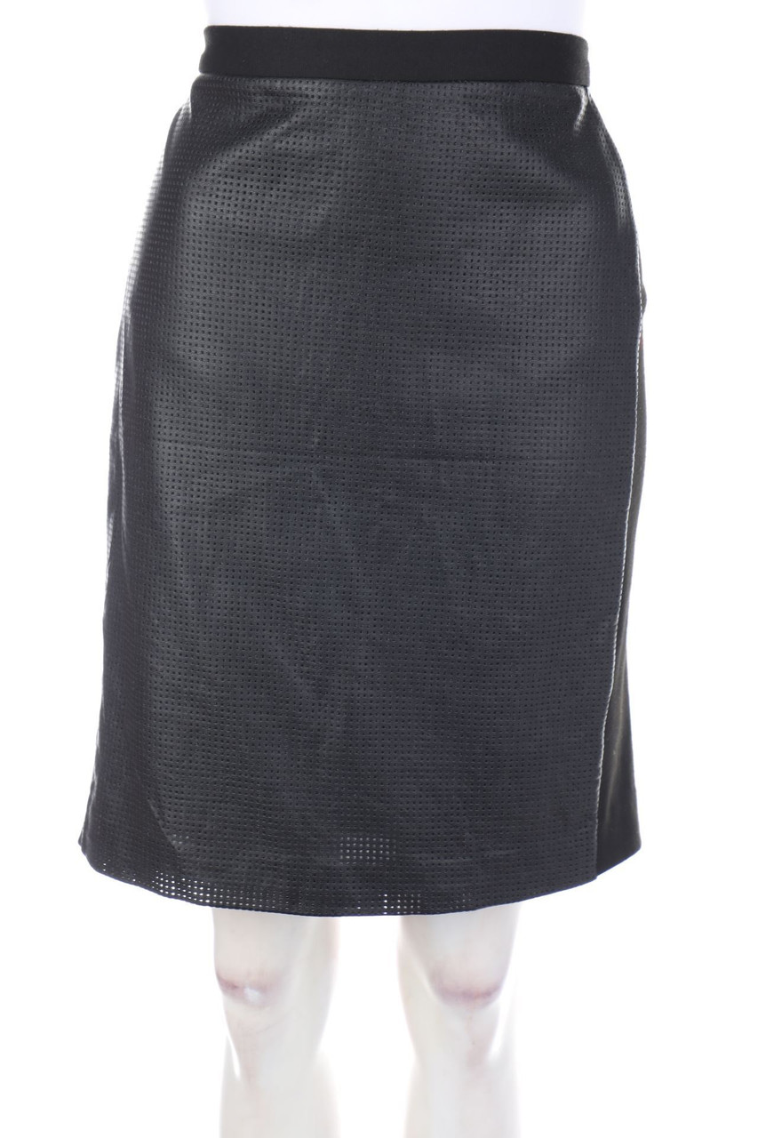 SA.HARA - Skirt with Faux Leather Details - D 40