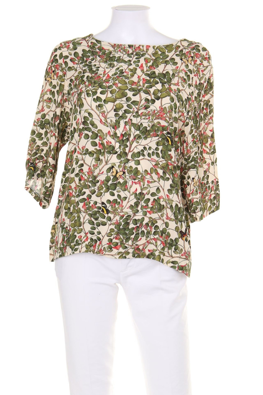 H&M - Hemd-Bluse mit 3/4-Ärmel mit Blumen-Print - L