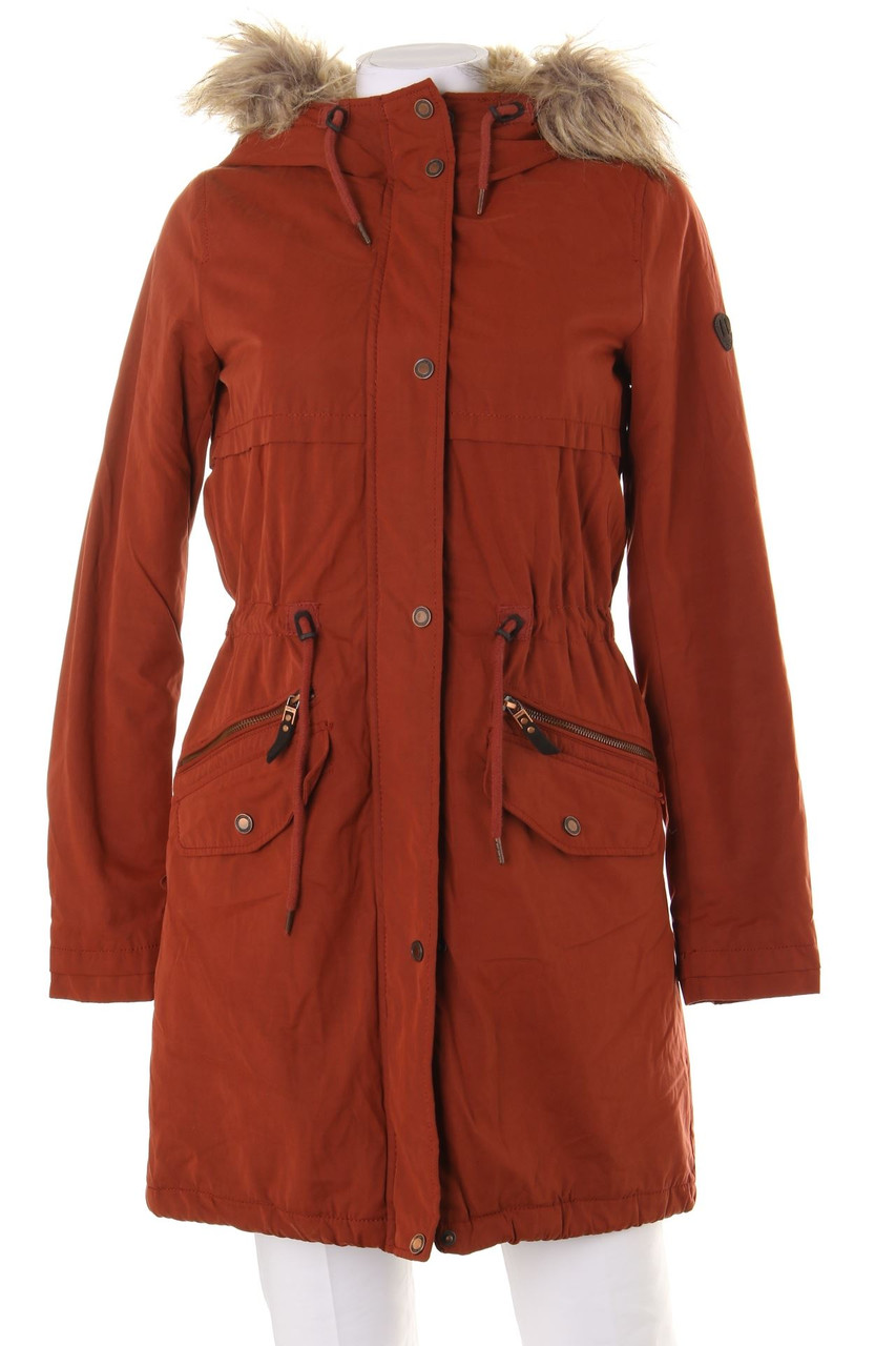 ONLY - Mantel mit Fake Fur-Besatz - XS