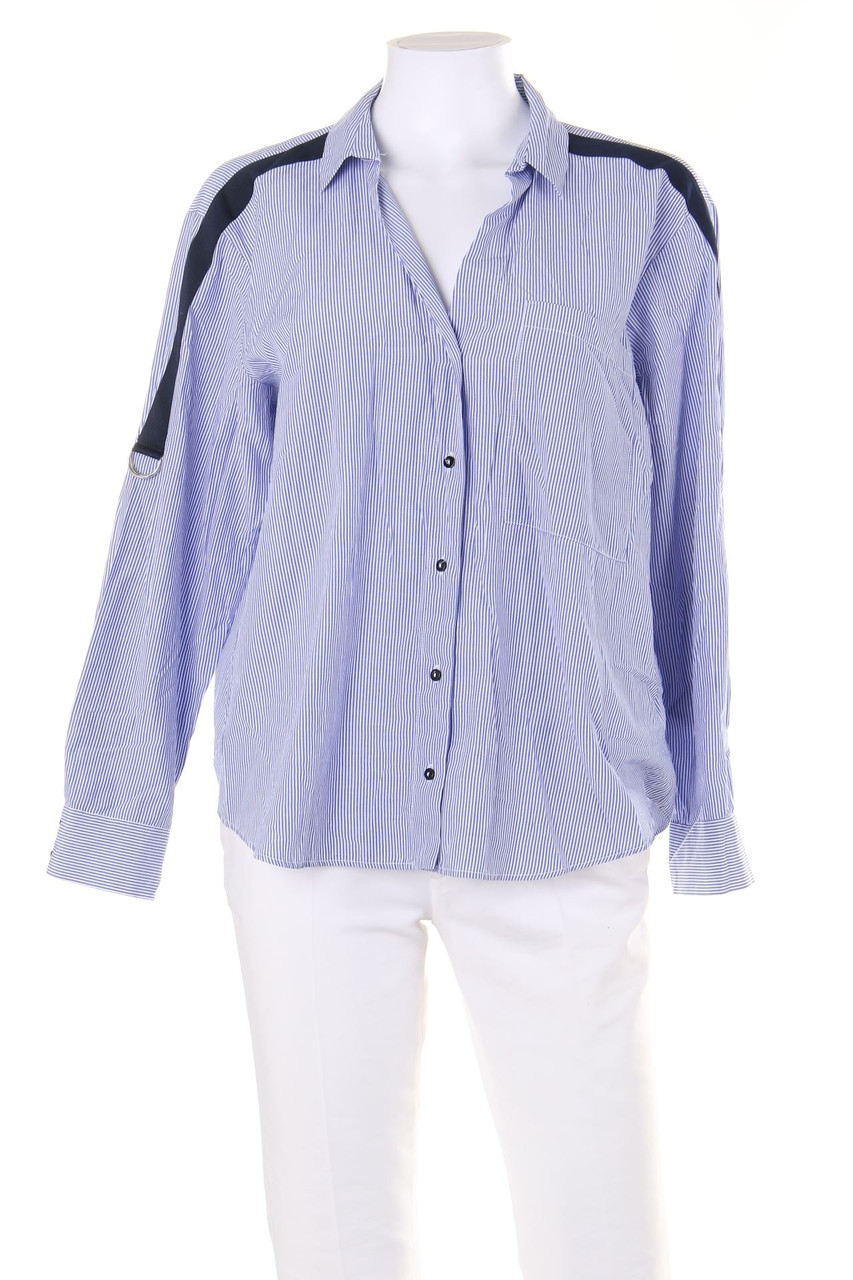 ZARA - Oversize-Streifen-Bluse mit Roll-up-Manschette - M