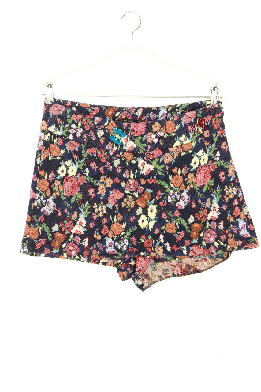 ZARA TRF - Shorts aus Jacquard mit Schmuckstein-Applikation - M