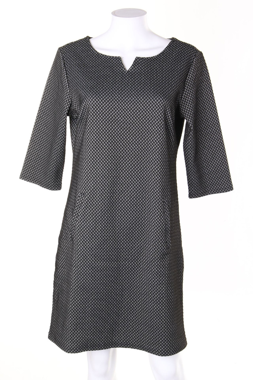 FREEQUENT - Etui-Kleid mit geometrischem Muster mit 3/4-Ärmel - M