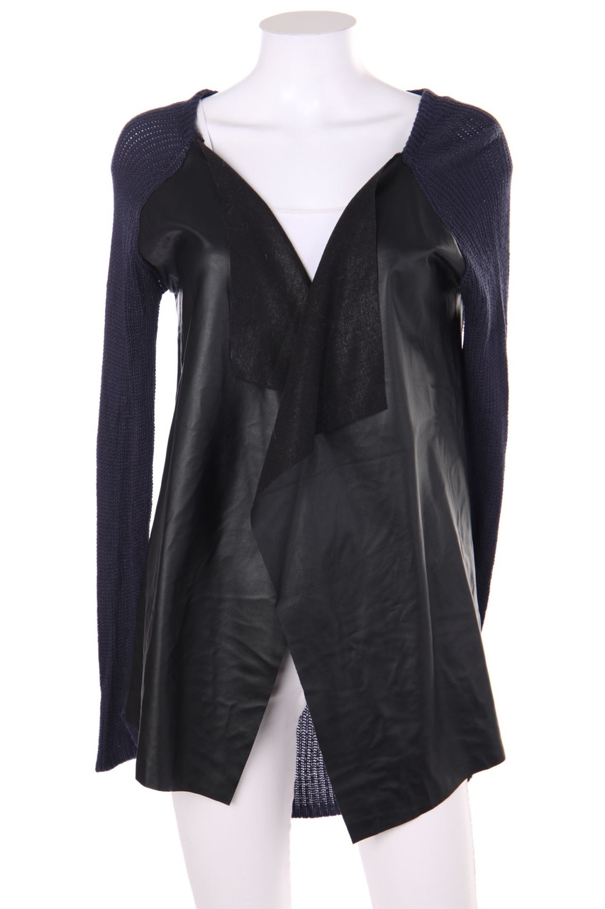 LAETITIA MEM - Cardigan mit Kunstleder-Details - M