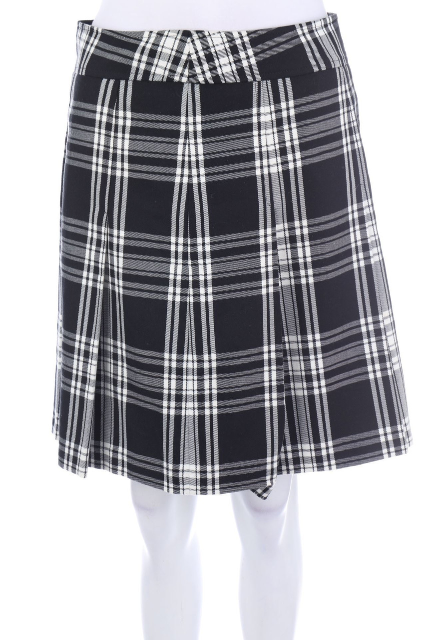 HIRSCH. - Pleated Mini-Skirt, Checked - D 38