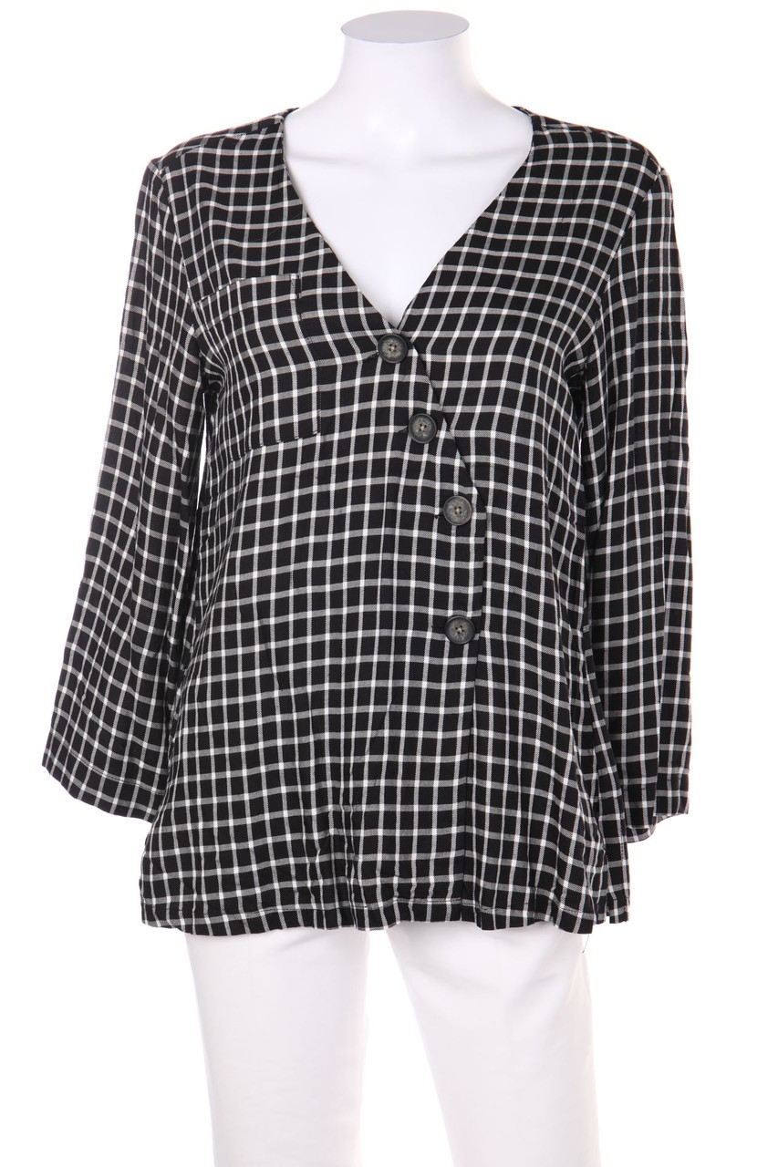 MANGO - Oversize-Bluse mit Karo-Muster - S