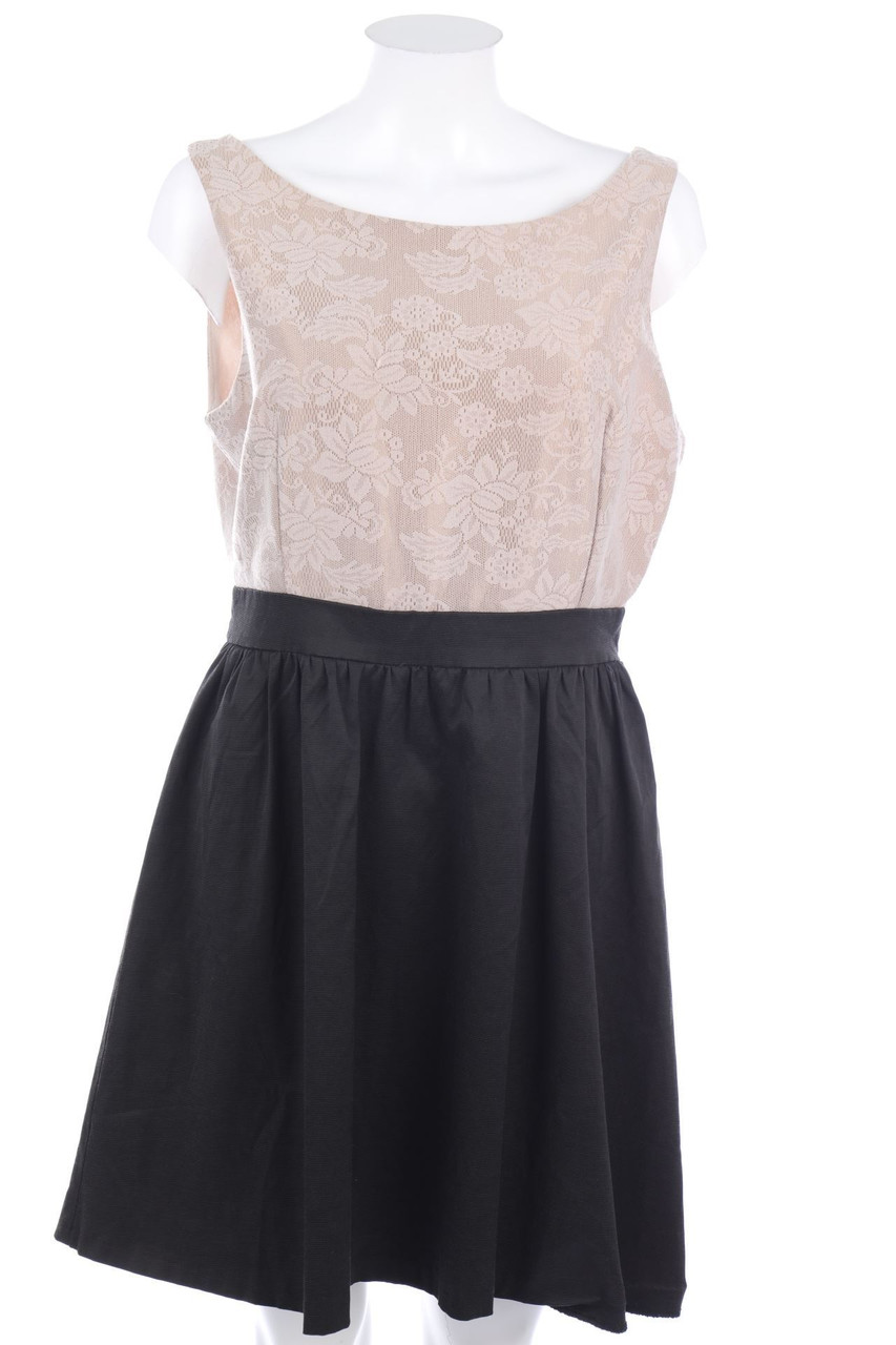 No Label - Two Tone-dress with Lace - D 38