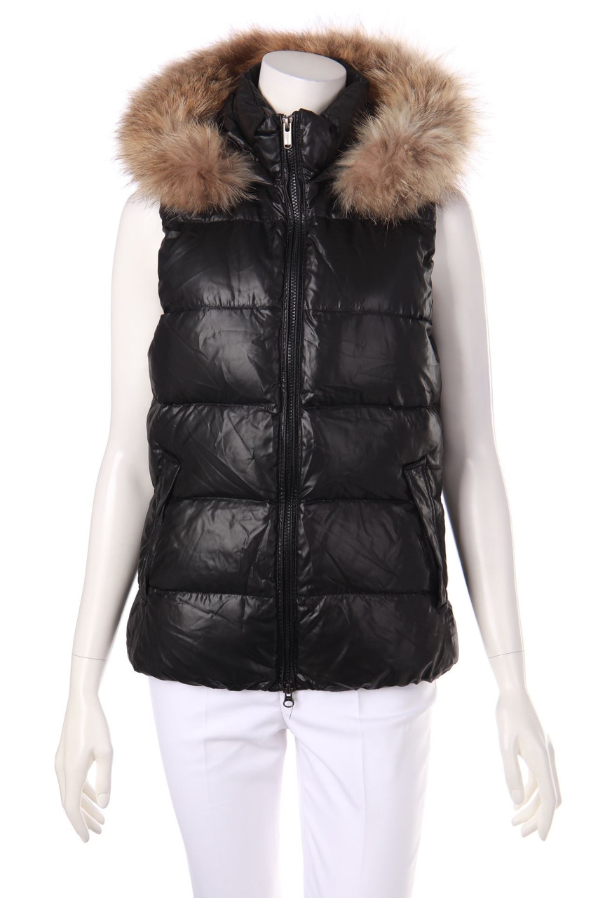 BOMBOOGIE - Gilet with Real Fur Trim - D 38