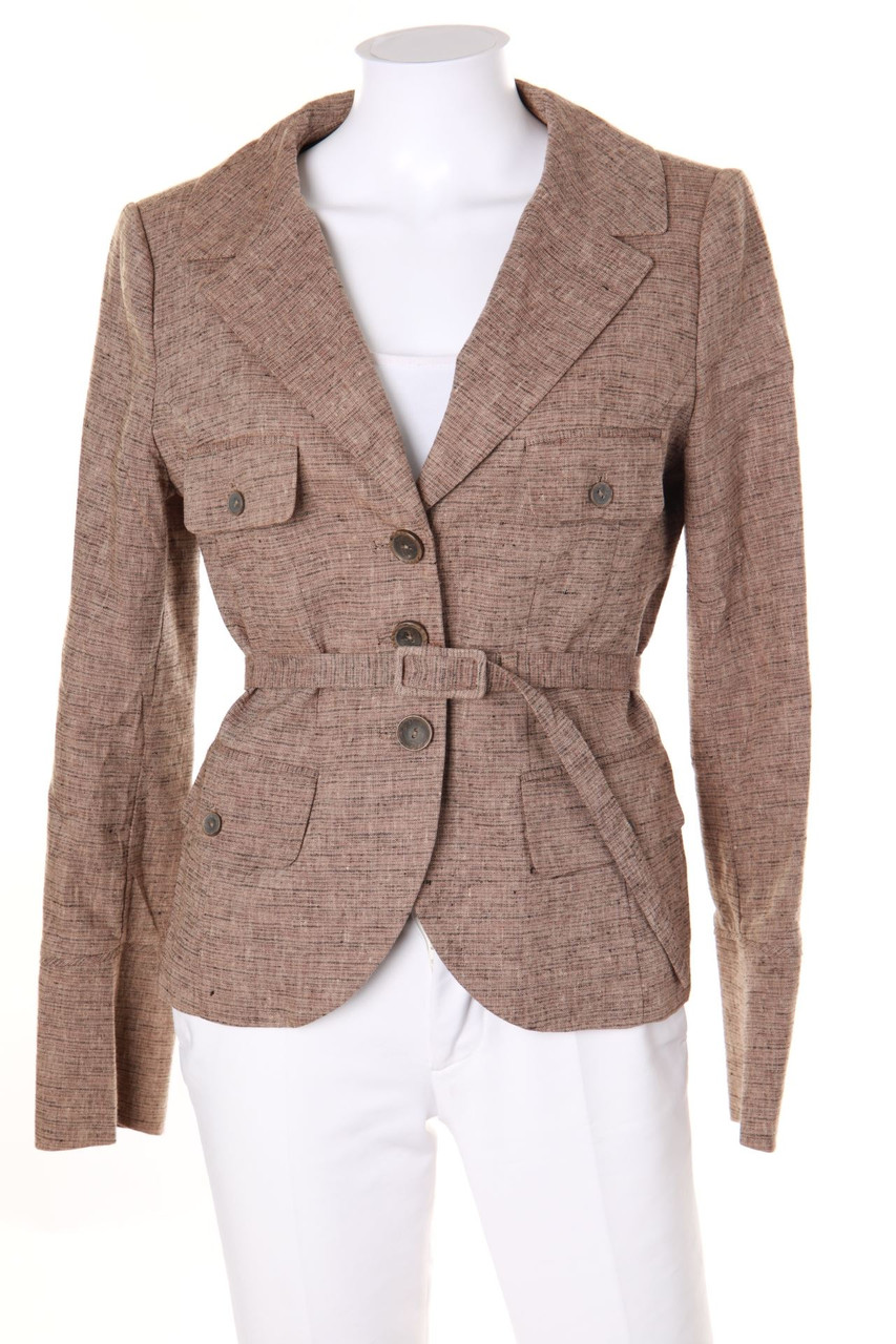 H&M - Blazer aus Leinen-Mix mit Gürtel - D 40