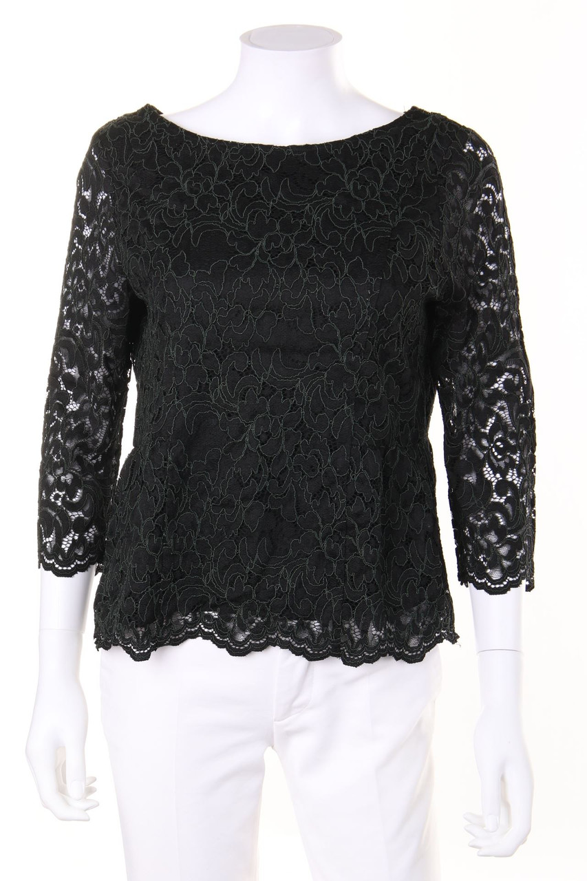 Ohne Label - Hemd-Bluse mit 3/4-Ärmel aus Spitze - L