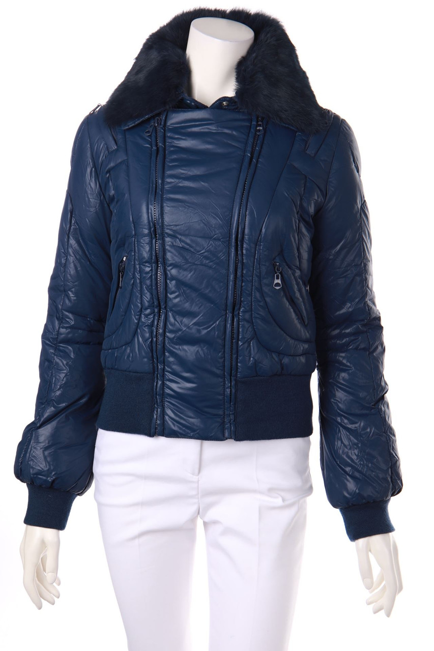 SILVIAN HEACH - Jacke mit Logo-Stickerei mit Pelz-Besatz - M