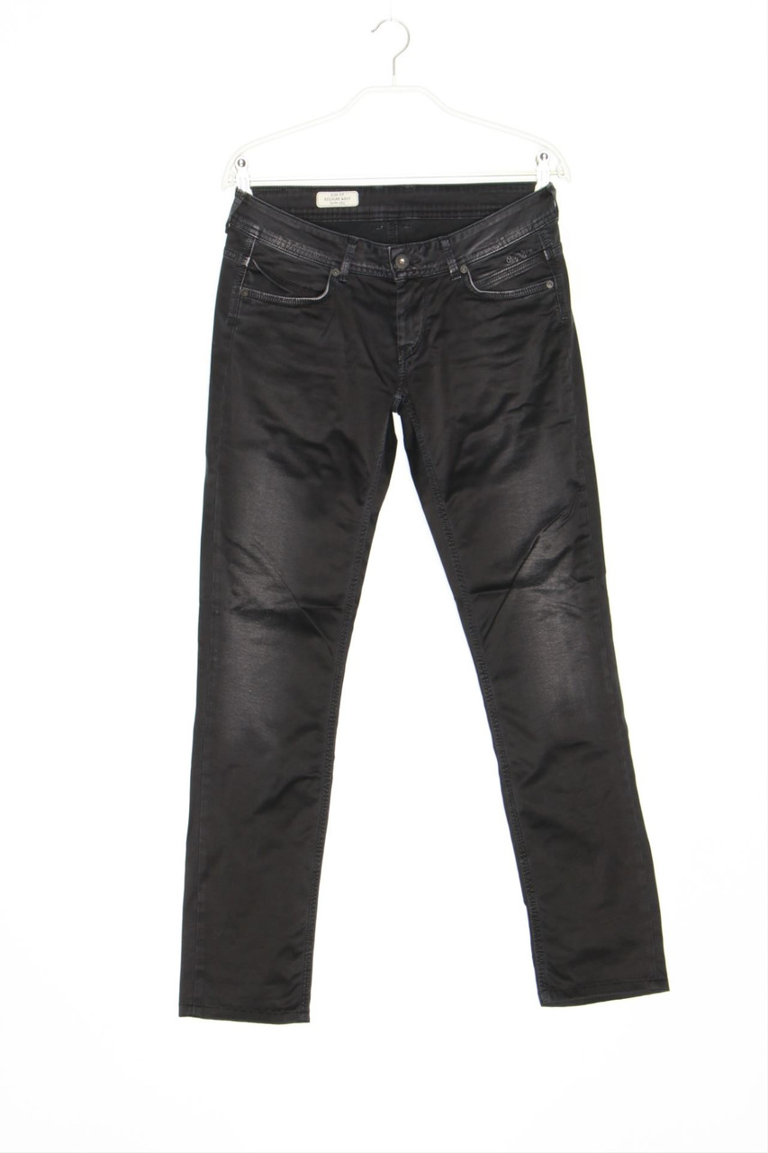 Pepe Jeans London - Coated Skinny-Jeans mit Logo-Patch - W28