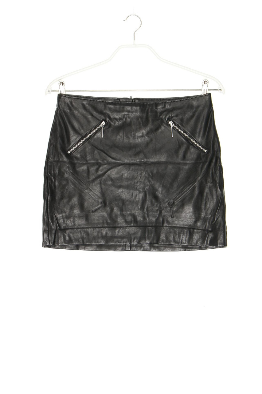 H&M DIVIDED - Faux Leather-Mini-Rock - D 38