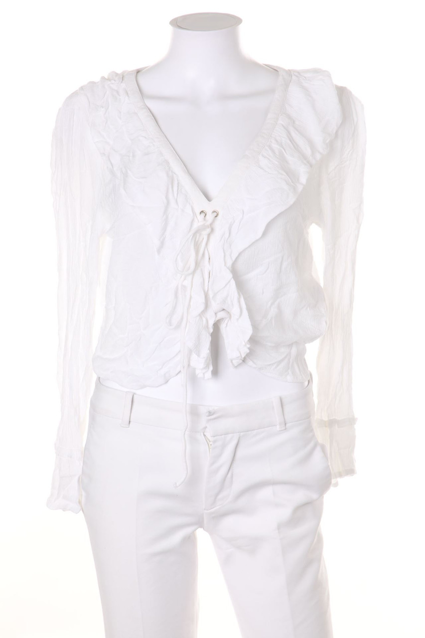 ONLY - Cropped-Bluse aus Viskose mit Volants - D 40