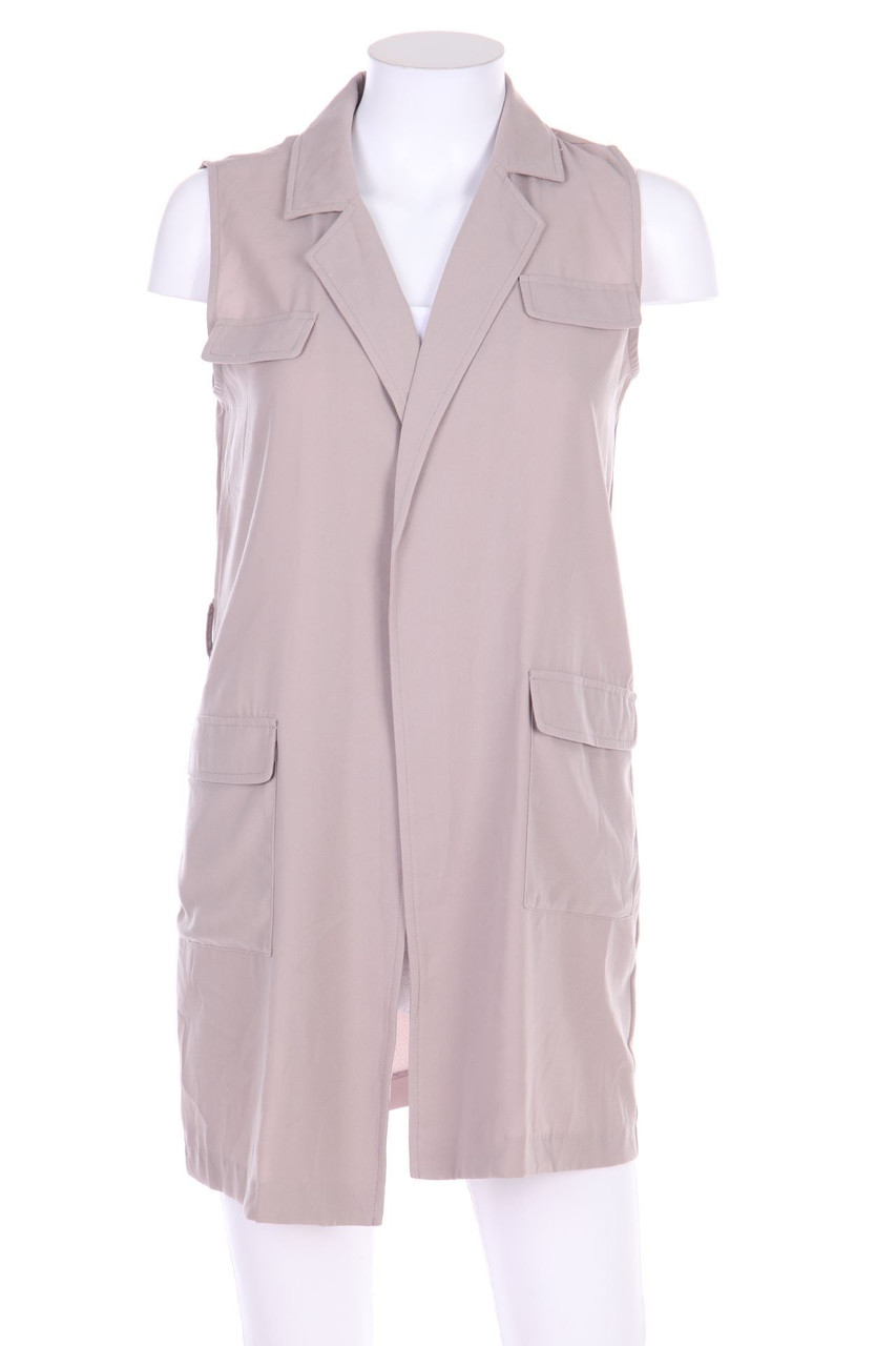 VERO MODA - Long-Weste aus Crêpe im Safari-Stil - D 34