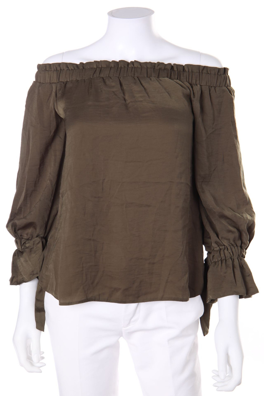 TALLY WEiJL - Satin Off-the-shoulder blouse, Safari Style with Elastic Band - XS