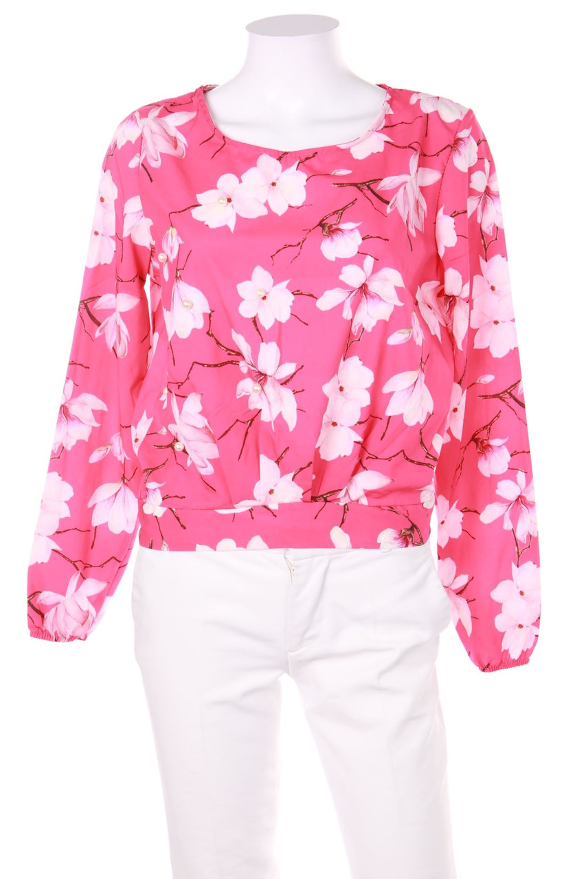 No Label - Blouse with floral print with Pearls - D 38-40