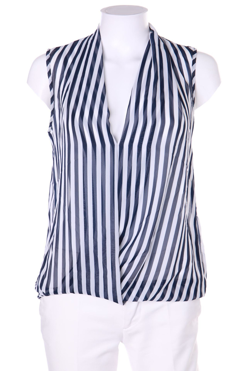 AMISU - Blusentop in Wickel-Optik mit Streifen - S