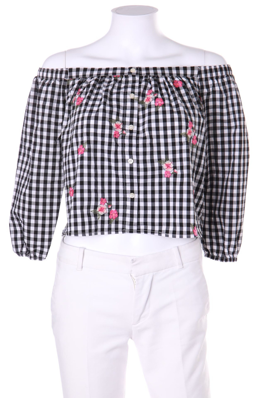 HOLLISTER - Off-the-shoulder blouse with Embroideries - S