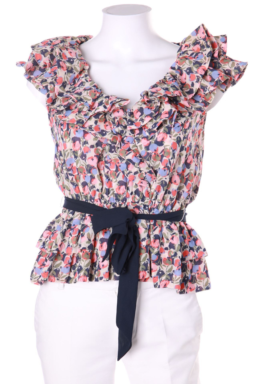 H&M - Volant-Bluse im Layer Look mit Gummizug - D 34