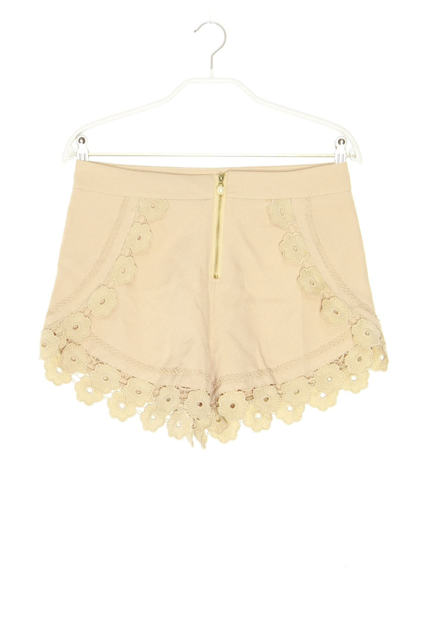 No Label - Shorts, Layer Look with Crochet Knit Details - D 36