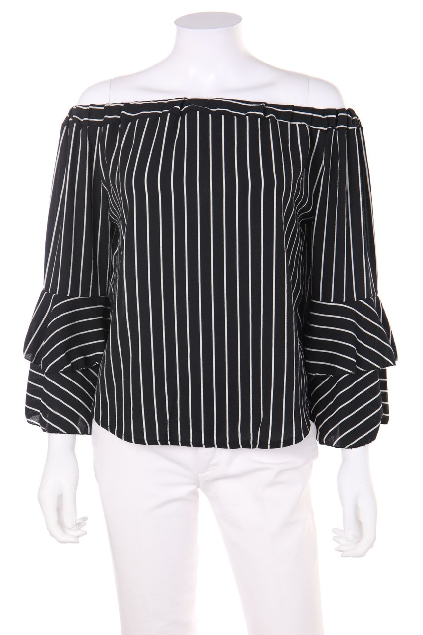 zebra - Off-the-shoulder blouse with Volants - S