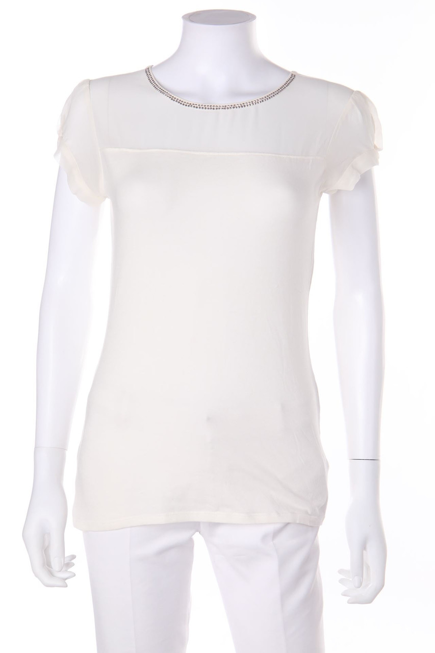 EXPRESS - Shortsleeve Blouse with Rhinestones - S