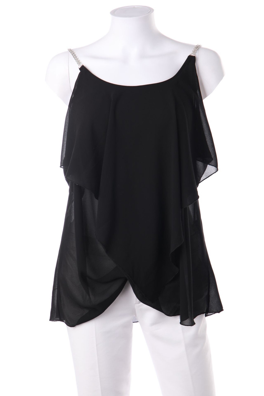 zebra - Top, Layer Look with Rhinestones - S