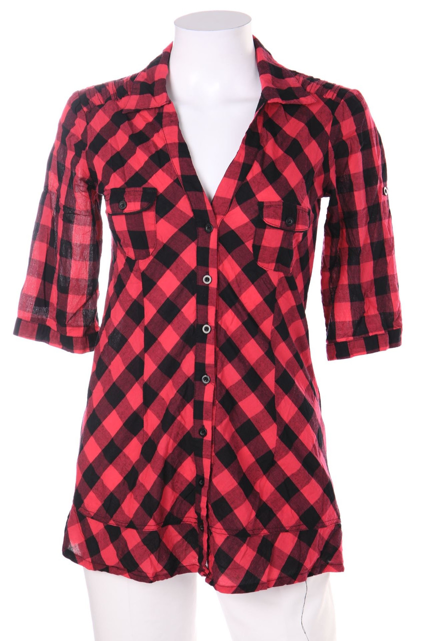 VERT de RAGE - Hemd-Bluse mit 3/4-Ärmel mit Karo-Muster - S