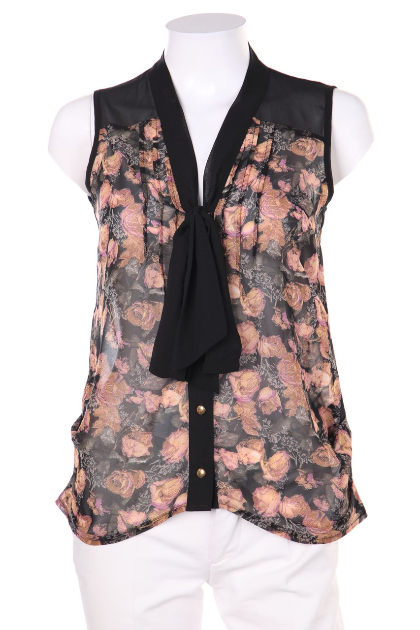 Miss Selfridge petites - Chiffon-Schluppen-Bluse mit Blumen-Print - D 34