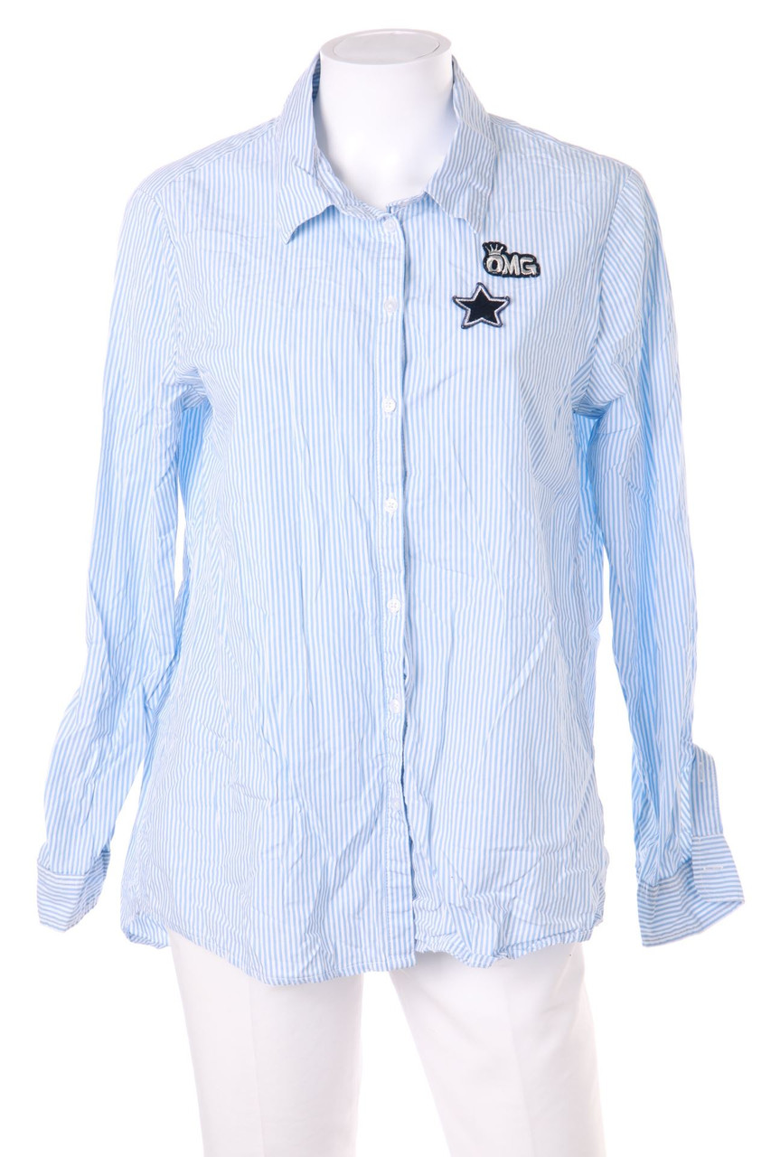 No Label - Blouse with Stripes with Patches - L