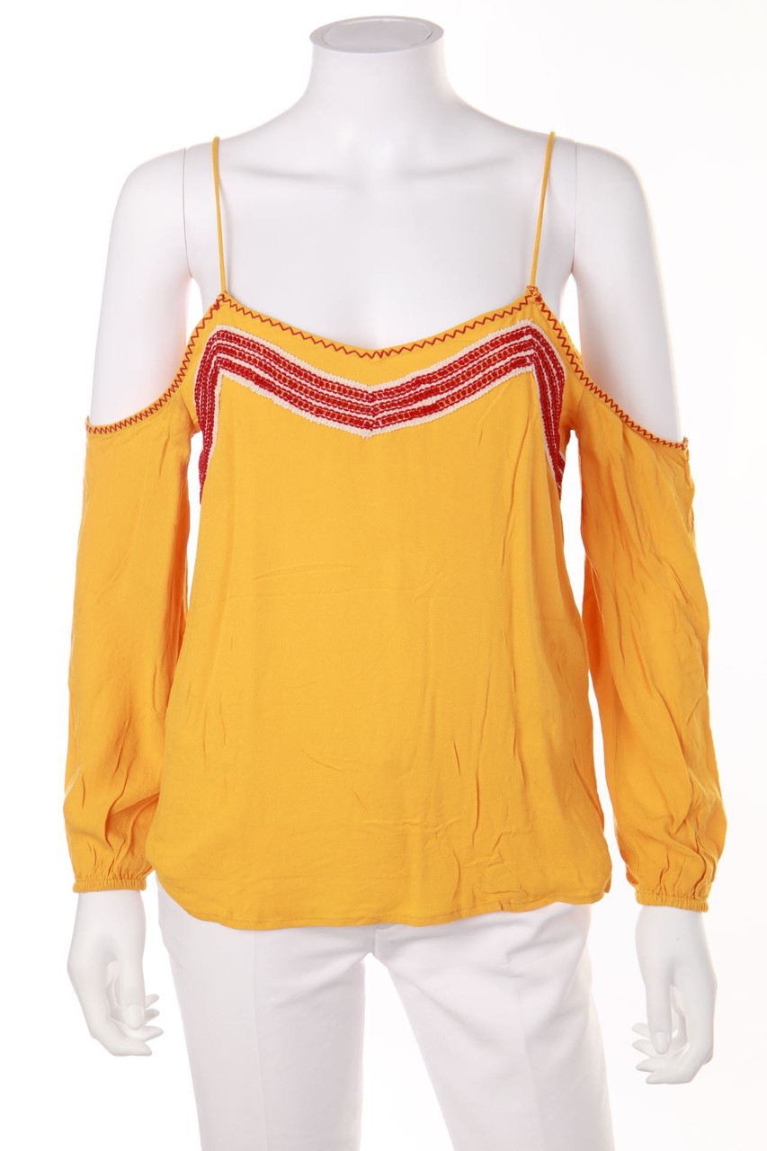 even&odd - Boho-Blouse with Cut-outs with Embroideries - M