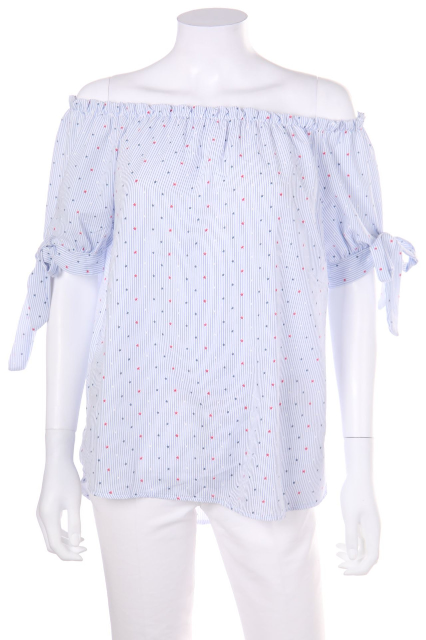 VIA CORTESA - Carmen-Bluse zum Knoten - M