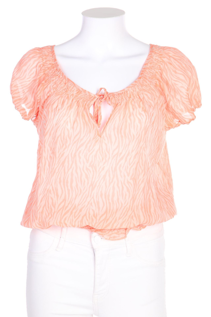 TALLY WEiJL - Shortsleeve Blouse with Animal Print with Ruffles - M