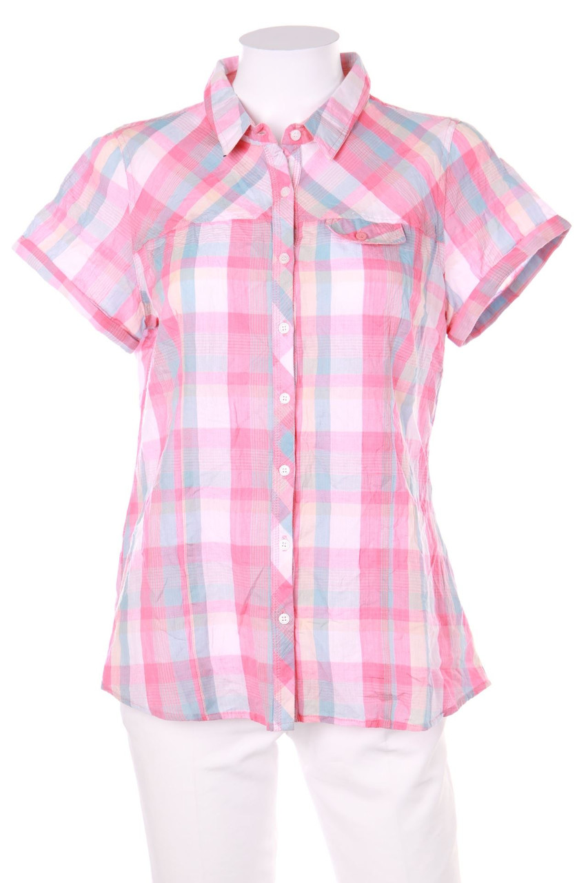 Chicorée - Shortsleeve Blouse, Checked - L