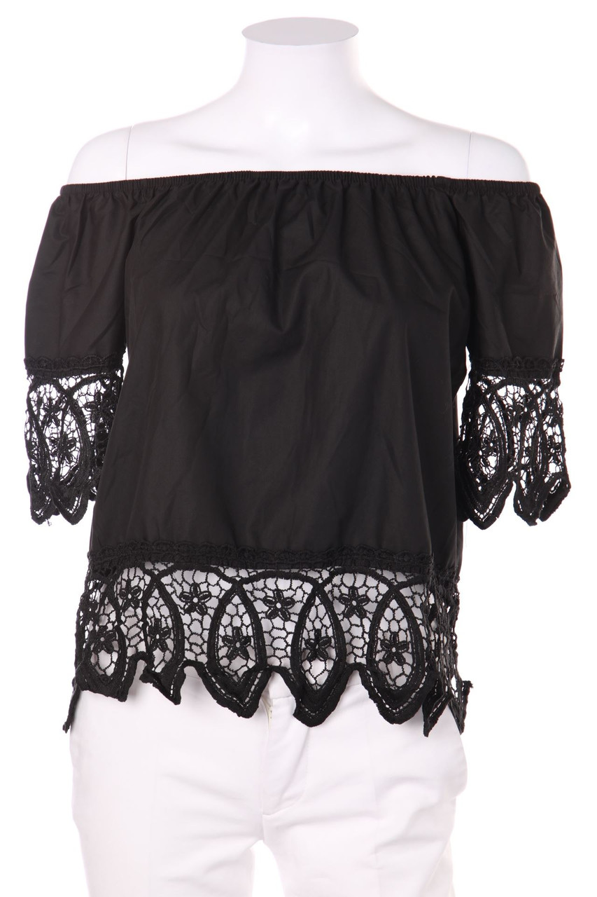 COLLOSEUM - Boho-Off-the-shoulder blouse with Lace - M