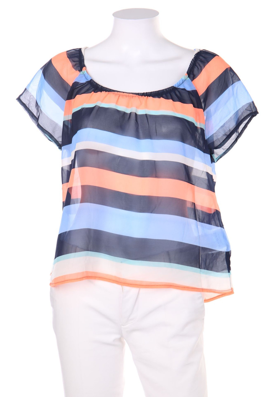 No Label - Chiffon-Off-the-shoulder blouse with Stripes - L