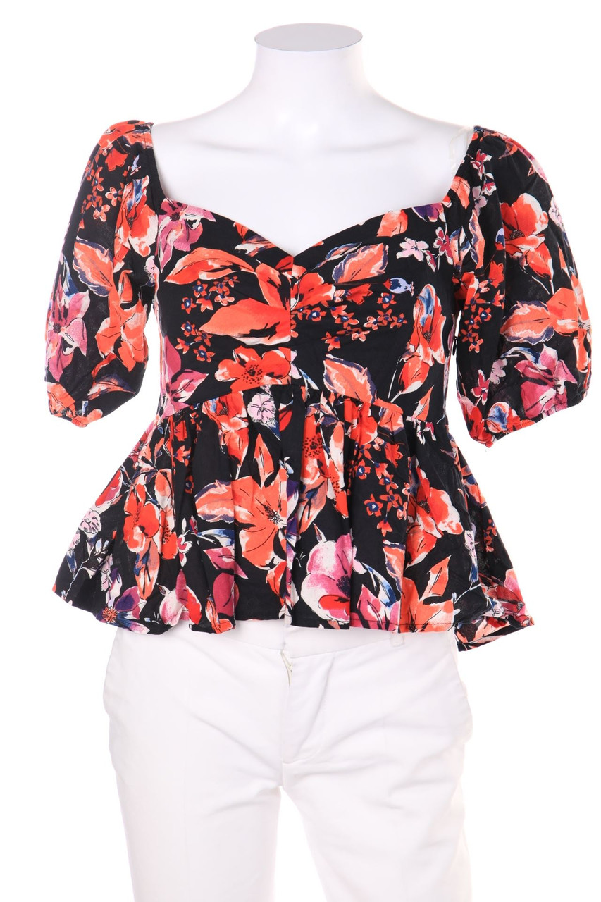 AMISU - Cropped-Bluse mit Schößchen - XS