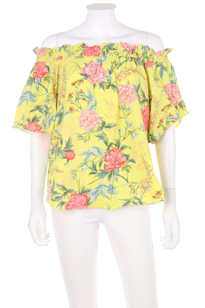 H&M - Carmen-Bluse mit floralem Muster - D 48