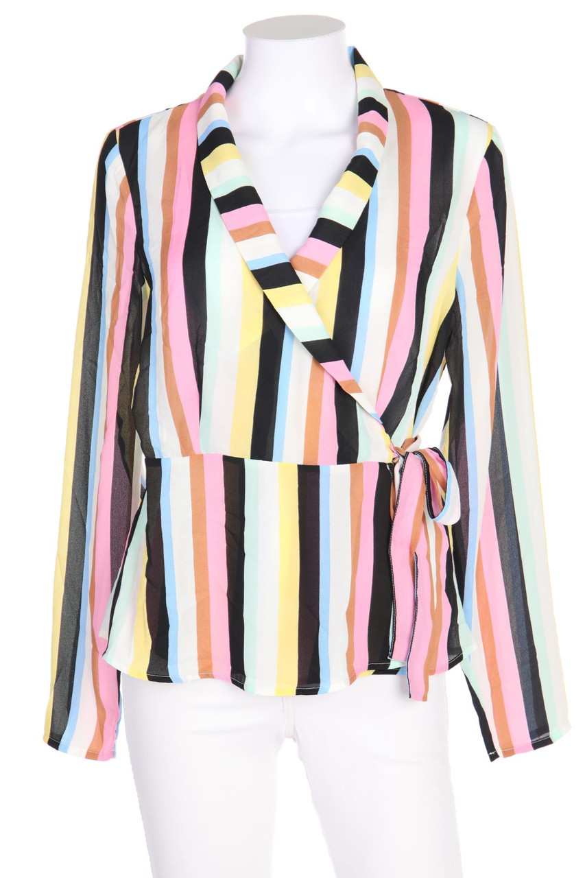 gina tricot - Wickel-Bluse mit Streifen - D 38